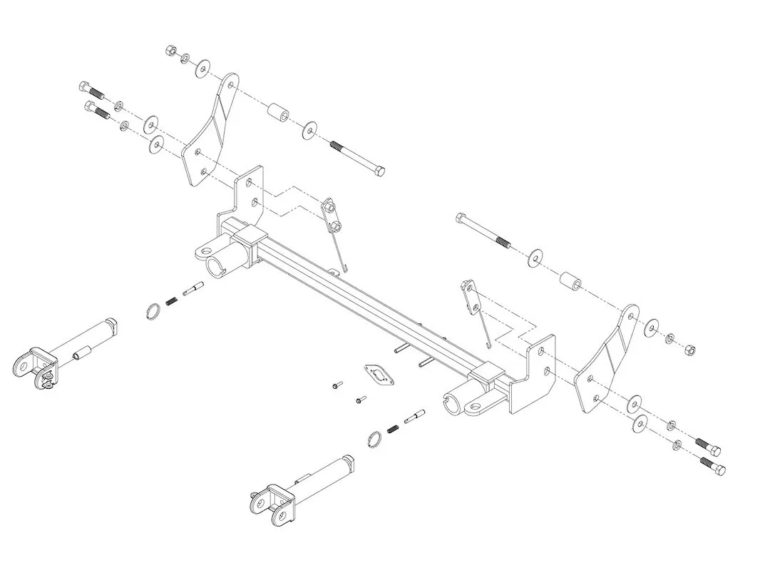 521455-5 – ROADMASTER Vehicle Baseplate, Removable Tabs Without Safety Cables For Use With Warn Elite Bumper 101420